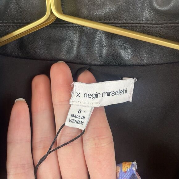 Express X Negin Mirsalehi Black Faux Leather Blazer Mini Dress NWT Size 0 $168 - Picture 4 of 9